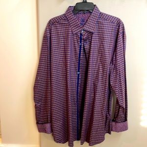 Bugatchi Mens long sleeve fitted button down dress shirt